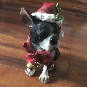 NWOT Boston terrier dog holiday statue